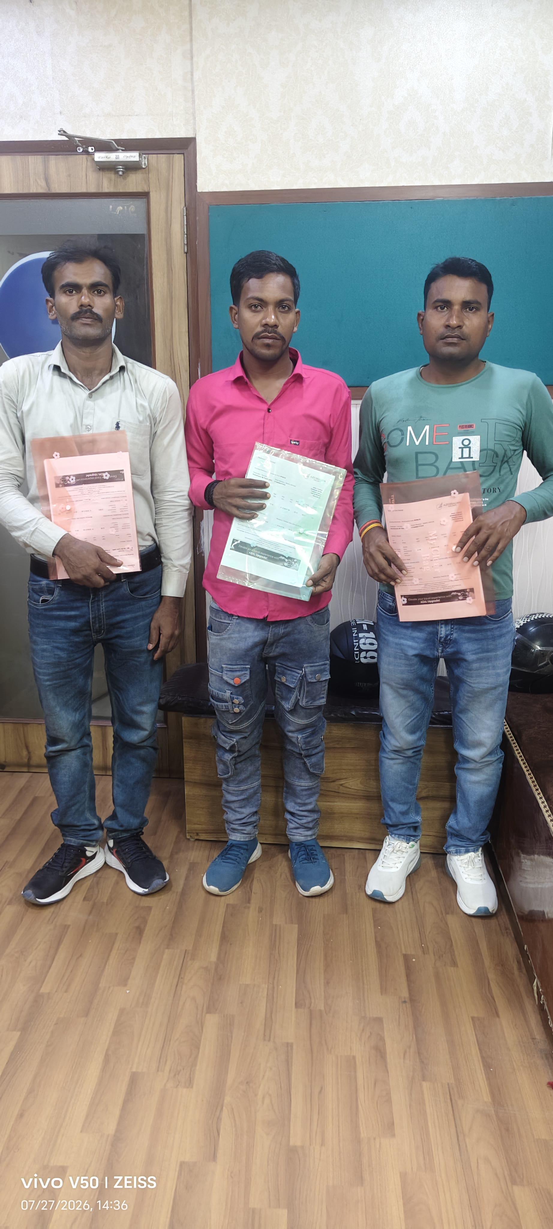 Candidates completing document verification with our team